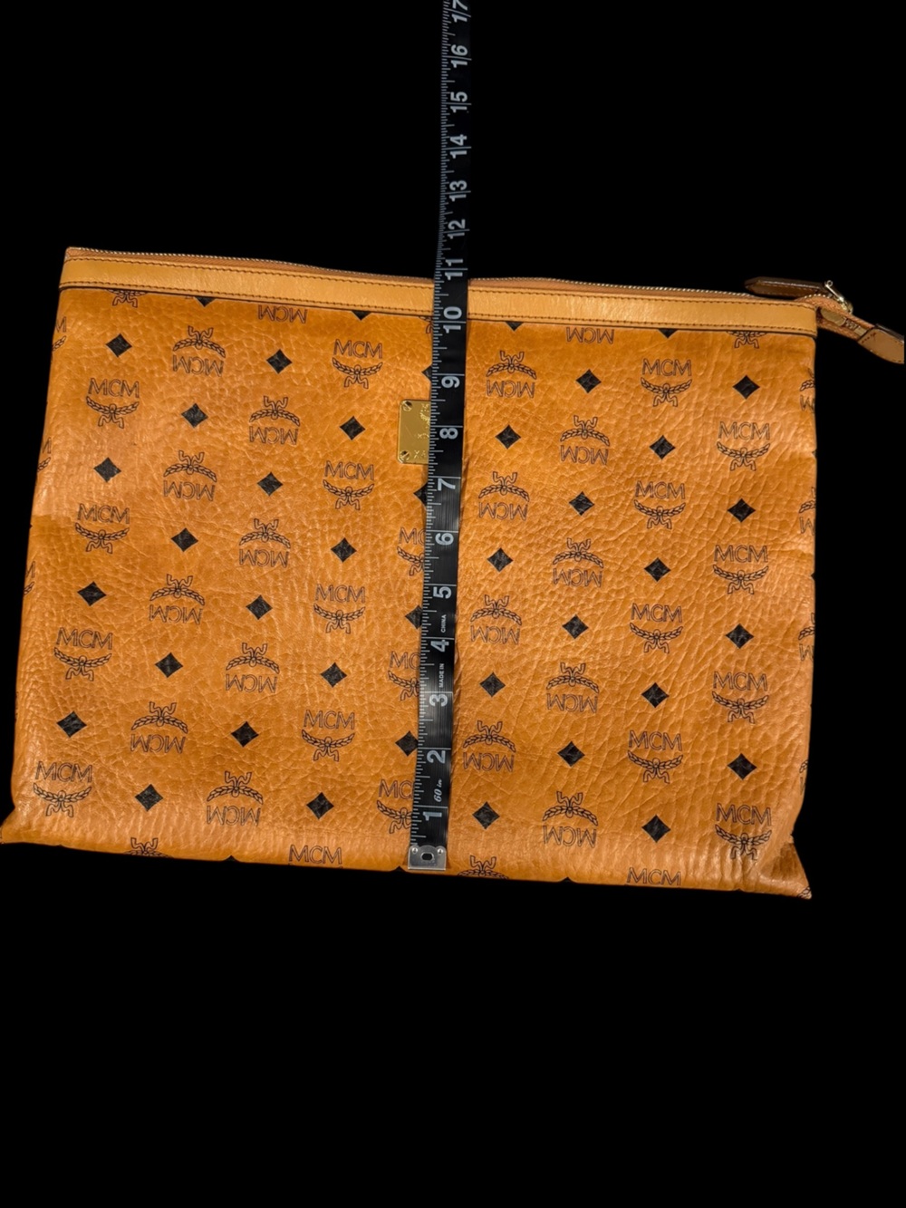 MCM Heritage Cognac Visetos Portfolio Document Case Zip Pouch - Picture 10 of 10